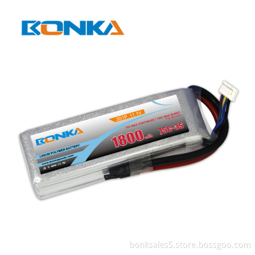 Bonka 1800mAh 75C 3S1P 11.1V LiPo Fit for FPV/Mini Quadcopter